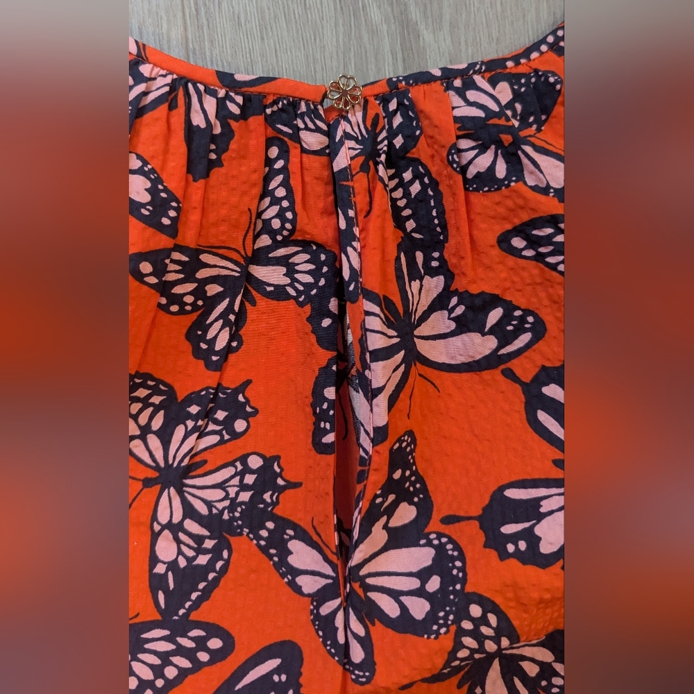 Kate Spade Butterfly Flutter Short Sleeve Multicolored Blouse Size XS NWT! - Picture 6 of 7